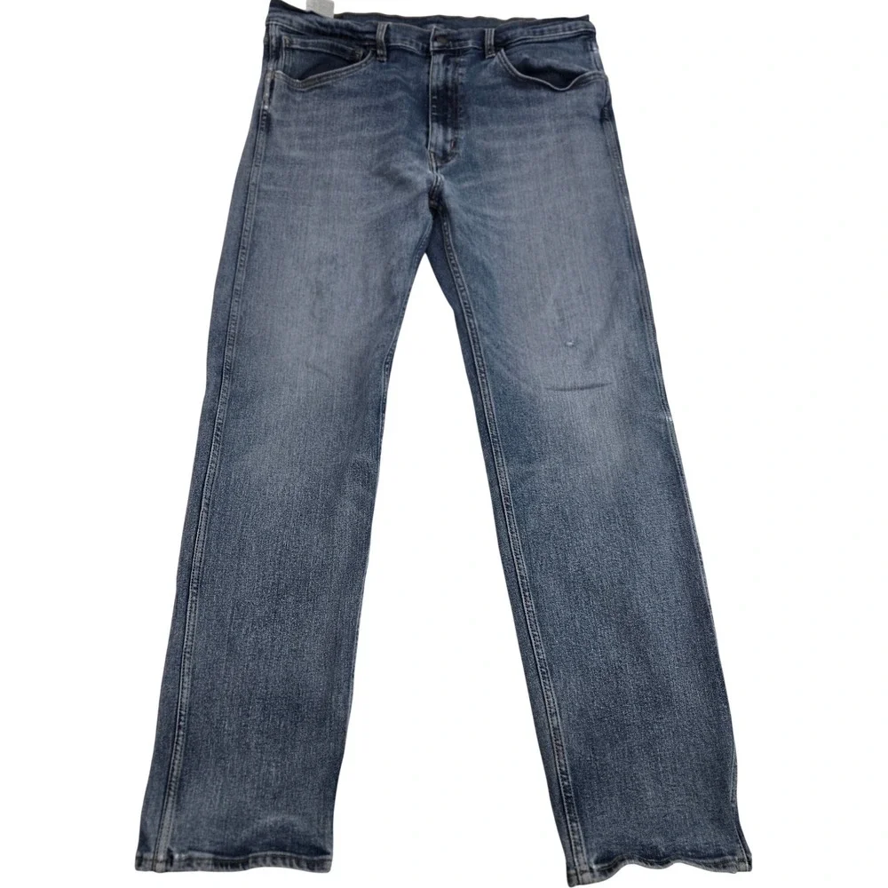 Levis Workwear Fit Jeans 36x31 Dark Wash Stretch Heavy Utility Denim 505 Style